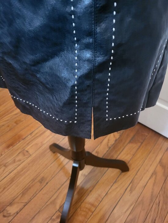 Altar'd State Black Faux Leather Mini Skirt L Festival Biker Punk Minimalist - Picture 4 of 7